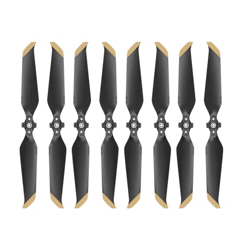 YANGC Geräuscharme 7238 Propeller for D-JI Mavic Air 2 Quick-Release RC Quadcopter Ersatz Requisiten Flügel Ersatzteile Drohnenzubehör(8pcs golden Edge) von YANGC