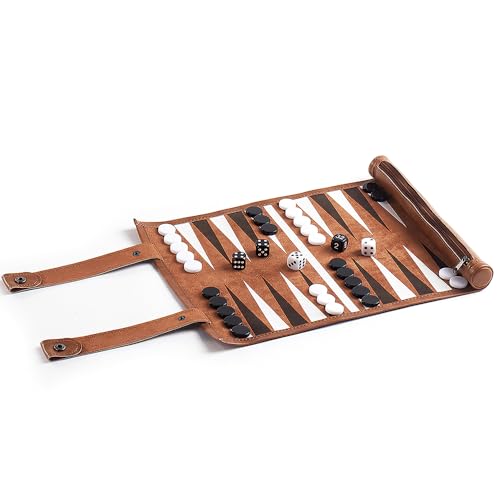 YANGUN Backgammon Spiel Set, Reisespiel zum Aufrollen, Backgammon Brettspiel, inkl. Zubehör, Schwarz Und Weiß, Spielfeld BxT: 36 x 25 cm, Lederoptik, Hochwertig Koffer Brettspiel YANGUN Backgammon Spiel Set, Reisespiel zum Aufrollen, Backgammon Brettspiel, inkl. Zubehör, Schwarz Und Weiß, Spielfeld BxT: 36 x 25 cm, Lederoptik, Hochwertig Koffer Brettspiel von YANGUN