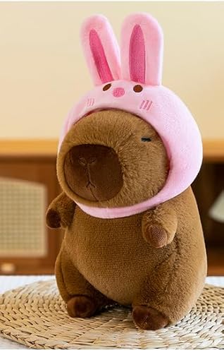 YANGUN Capybara Plüschtier, 23cm Capybara Kuscheltier, Niedlichen Capybara Plushies, Kinder Plüschpuppenspielzeug Mit 4 Kleidungsstücken, Niedlichen Plüschtier, Geschenk für Kinder Jungen Mädchen von YANGUN