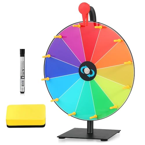 YANGUN Glücksrad zum Drehen, 30cm Drehrad Glücksrad mit 12 Slots, Spinnings Prize Wheel mit Radiergummi und Markierstift, Glücksradspiel, für Lotteriespiele, Wortspiele, Karneval Party YANGUN Glücksrad zum Drehen, 30cm Drehrad Glücksrad mit 12 Slots, Spinnings Prize Wheel mit Radiergummi und Markierstift, Glücksradspiel, für Lotteriespiele, Wortspiele, Karneval Party von YANGUN
