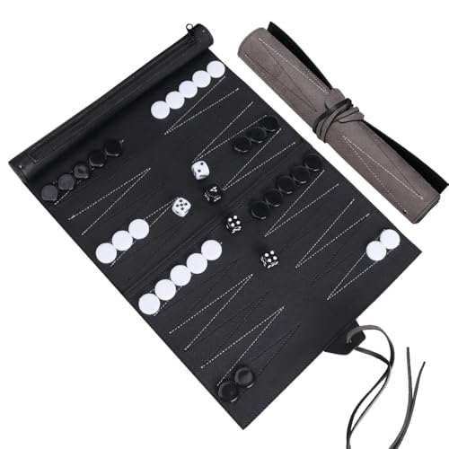 YANGUN Reise Backgammon, Backgammon Brettspiel, Hergestellt Aus Kunstleder, Reisespiel zum Aufrollen, inkl. Zubehör, Schwarz Und Weiß, Spielfeld BxT: 36 x 25 cm YANGUN Reise Backgammon, Backgammon Brettspiel, Hergestellt Aus Kunstleder, Reisespiel zum Aufrollen, inkl. Zubehör, Schwarz Und Weiß, Spielfeld BxT: 36 x 25 cm von YANGUN