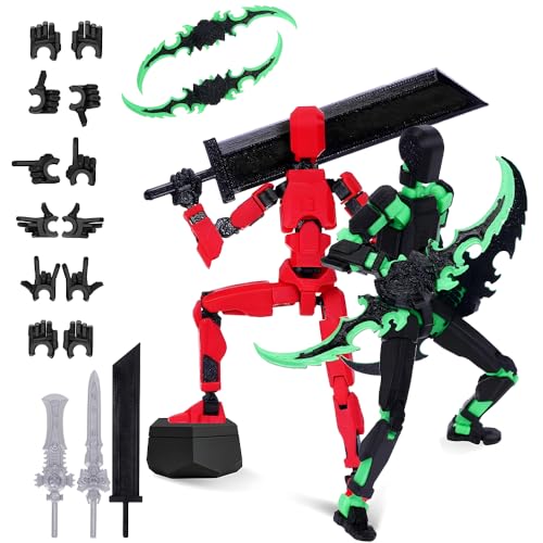 YANGUN T13 Actionfigur, 2 Stück Actionfigur-Schnuller, 3D-gedruckte Multi-Gelenke, beweglicher Schnuller, 13 Geschenke für Sammler, Heim-Desktop-Dekorationen von YANGUN