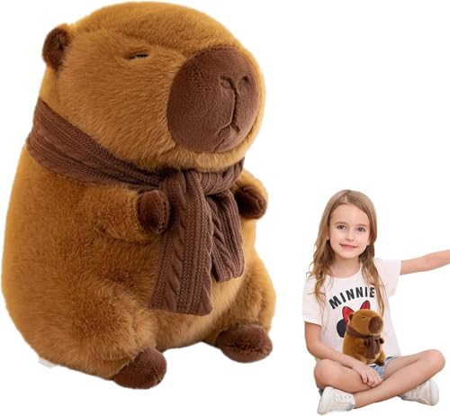 YANINEE Capybara Plüschtier, 25 cm Capybara Kuscheltier mit Schal, Niedlichen Stuffed Spielzeug von YANINEE