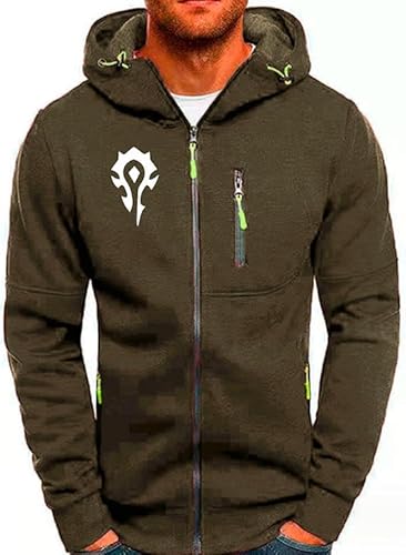 Herrenjacken für W.a.r.c.r.a.f.t World Packbare leichte Kapuzenpullis Kurzer Pullover Hoodie Lässiges Kapuzensweatshirt mit durchgehendem Reißverschluss für Wanderungen Reisen - Männer Geschenk von YANRAN