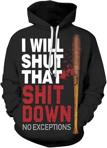 YANRAN 3D Halloween Thema Schädel Drucke Pullover Hoodies Atmungsaktiv gemusterten Pullover Kapuzen-Sweatshirt mit Taschen für Herren Damen -Geschenk von YANRAN