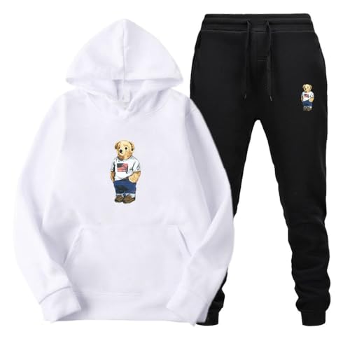 YANRAN Bär aumwoll-Sweatshirt mit Kapuze für Männer/Frauen, Anzugshose, klassische Sportbekleidung, lässige Joggingkleidung mit Kapuze - Geschenk von YANRAN