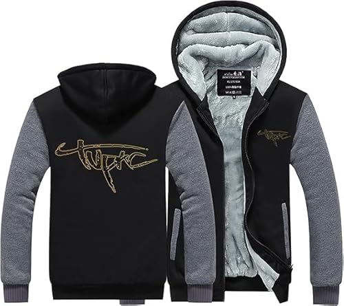 YANRAN Herren Fleece Kapuzenpullover für 2.P.A.C Dicke Sweatshirt Kapuzen Winter Warm Hoody Langarm Reißverschluss Pullover Jacken Leichtgewicht Mode Strickjacke-Geschenk von YANRAN