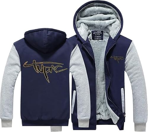 YANRAN Herren Fleece Kapuzenpullover für 2.P.A.C Dicke Sweatshirt Kapuzen Winter Warm Hoody Langarm Reißverschluss Pullover Jacken Leichtgewicht Mode Strickjacke-Geschenk von YANRAN