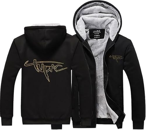 YANRAN Herren Fleece Kapuzenpullover für 2.P.A.C Dicke Sweatshirt Kapuzen Winter Warm Hoody Langarm Reißverschluss Pullover Jacken Leichtgewicht Mode Strickjacke-Geschenk von YANRAN