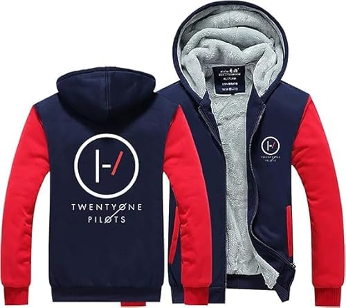 YANRAN Herren Pullover Thermal Hoodie für 21 Piloten Winter Workout Fleece Hoodie Full Zip Wolle Warm Dicke Mäntel Oberbekleidung mit Tasche-Geschenk von YANRAN