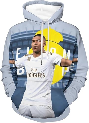 YANRAN Mbappe Hoodie Pro - Fußball 3D gedruckt Sweatshirt Frühling Herbst Winter - Geschenk für Freund Ehemann von YANRAN