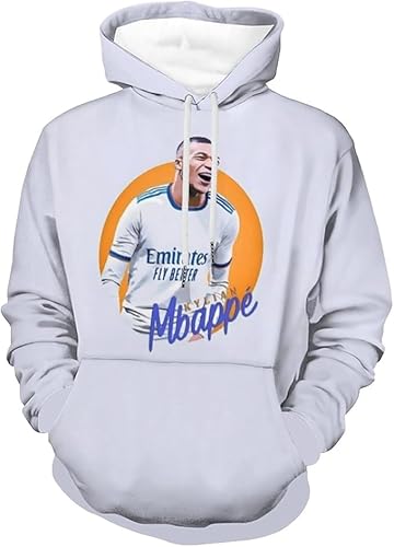 YANRAN Mbappe Hoodie Pro - Fußball 3D gedruckt Sweatshirt Frühling Herbst Winter - Geschenk für Freund Ehemann von YANRAN