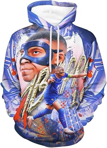 YANRAN Mbappe Hoodie Pro - Fußball 3D gedruckt Sweatshirt Frühling Herbst Winter - Geschenk für Freund Ehemann von YANRAN