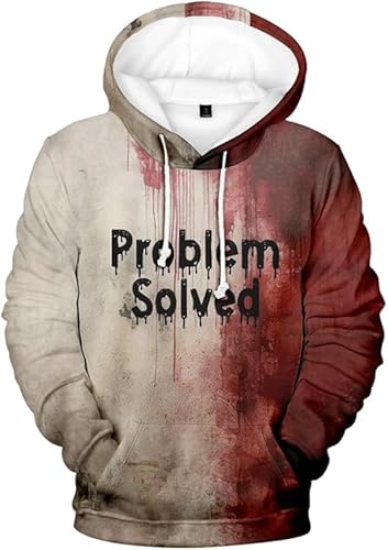 YANRAN Problem SolvedHooded I'M Fine Bloody Hooded Kordelzug Tasche Sweatshirt Männer/Frauen Hip Hop Pullover-Geschenk von YANRAN