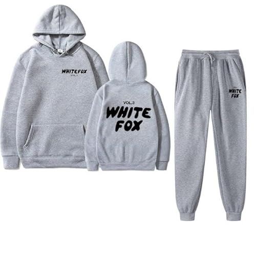 YANRAN W.H.I.TE-FOXBaumwoll-Sweatshirt mit Kapuze für Männer/Frauen, Anzugshose, klassische Sportbekleidung, lässige Joggingkleidung mit Kapuze - Geschenk von YANRAN