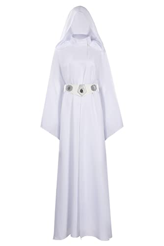 YANVS Prinzessin Leia Kostüm Damen Weißes Kleid Langes Cosplay Prinzessin Leia Kleid für Halloween Outfit von YANVS