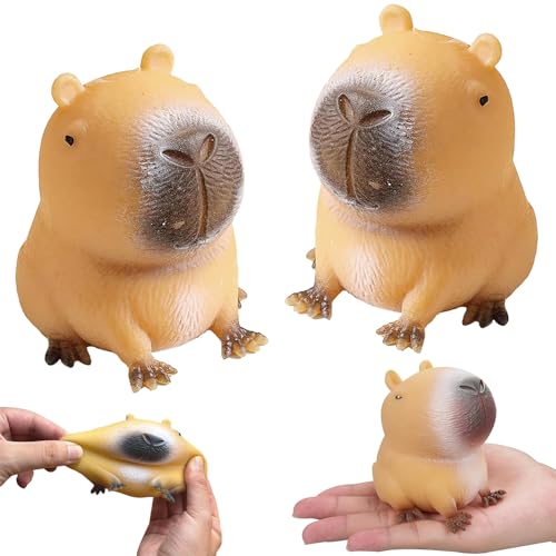 Capybara Quetschspielzeug, 2 Pcs Anti Stress Spielzeug, Capybara Zappelspielzeug, Squeeze Stress Relief Toys, Squeeze Spielzeug, Squeeze Toy Ball, für Angst Abbauen, Stress von YANXINKE