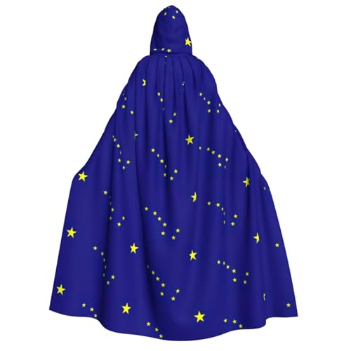 YANYU Alaska State Flag Print Holiday Decorations Hooded Cloak Carnival Parties Witch Vampire Costumes Cosplay von YANYU