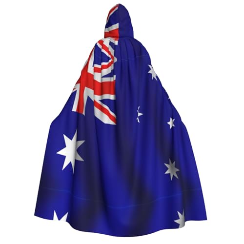 YANYU Australische Flagge, Druck, Urlaubsdekoration, Kapuzenumhang, Karneval, Partys, Hexe, Vampir-Kostüme, Cosplay von YANYU