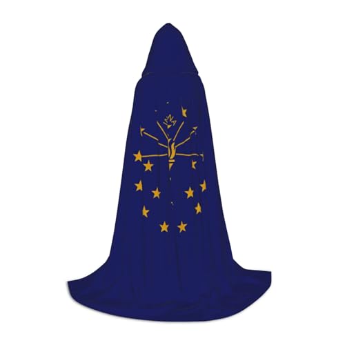 YANYU Indiana State Flag Print Karneval Essential Kapuzenumhang Erwachsene Uni Gothic Kostüm für Rollenspiele Cosplay von YANYU