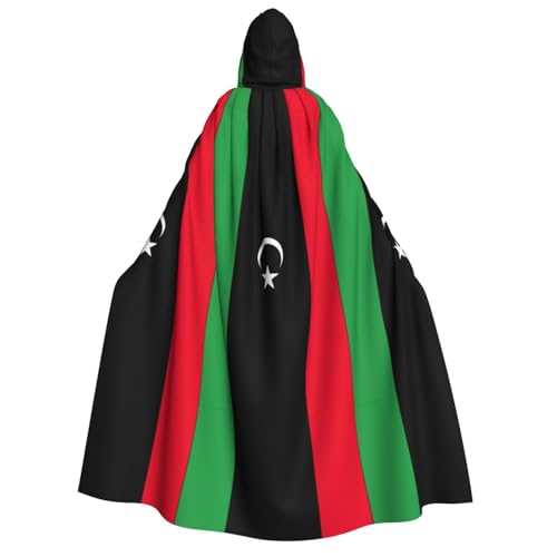 YANYU Libysche Flagge Druck Urlaub Dekorationen Kapuzenumhang Karneval Partys Hexe Vampir Kostüme Cosplay von YANYU