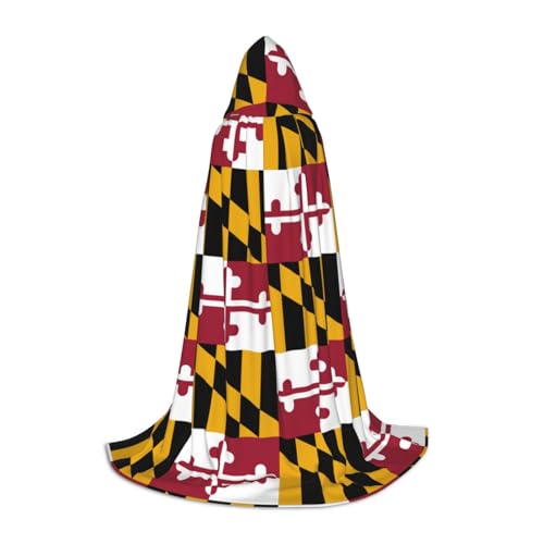 YANYU Maryland State Flag Print Carnival Essential Hooded Cloak Adult Uni Gothic Costume For Role Play Cosplay von YANYU