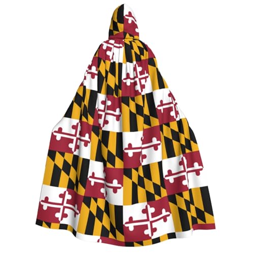 YANYU Maryland State Flag Print Holiday Decorations Hooded Cloak Carnival Parties Witch Vampire Costumes Cosplay von YANYU