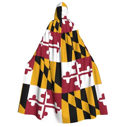 YANYU Maryland State Flag Print Holiday Decorations Hooded Cloak Carnival Parties Witch Vampire Costumes Cosplay von YANYU