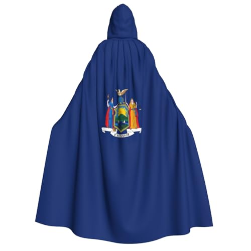 YANYU New York State Flag Print Holiday Decorations Hooded Cloak Carnival Parties Witch Vampire Costumes Cosplay von YANYU