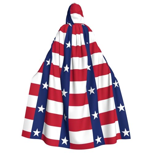 YANYU Texas State Flag Print Holiday Decorations Hooded Cloak Carnival Parties Witch Vampire Costumes Cosplay von YANYU