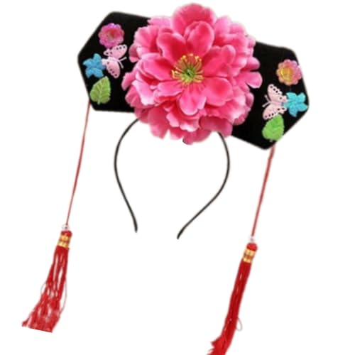 YAOGUI Eleganter chinesischer Prinzessinnen-Kopfschmuck, traditionelle alte Kopfbedeckung, Blumenhut für kulturelle Veranstaltungen von YAOGUI