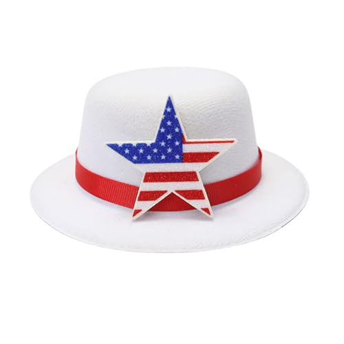 YAOGUI Kleiner Zylinder mit Haarspange, US-Unabhängigkeitstage, Motto-Kostüm, Kopfbedeckung, Nationalfeierfeier, Kopfschmuck, Zubehör, Festival, Feier, Kopfbedeckung YAOGUI Kleiner Zylinder mit Haarspange, US-Unabhängigkeitstage, Motto-Kostüm, Kopfbedeckung, Nationalfeierfeier, Kopfschmuck, Zubehör, Festival, Feier, Kopfbedeckung von YAOGUI