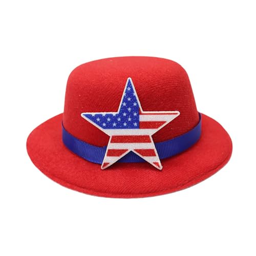 YAOGUI Kleiner Zylinder mit Haarspange, US-Unabhängigkeitstage, Motto-Kostüm, Kopfbedeckung, Nationalfeierfeier, Kopfschmuck, Zubehör, Festival, Feier, Kopfbedeckung YAOGUI Kleiner Zylinder mit Haarspange, US-Unabhängigkeitstage, Motto-Kostüm, Kopfbedeckung, Nationalfeierfeier, Kopfschmuck, Zubehör, Festival, Feier, Kopfbedeckung von YAOGUI