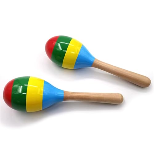 YAOHY Bunt Holz Maracas Früherziehung Handbemalt Rhythmusball Kultivierung Kleinkinder Sensorik, KTV Hochzeit Party Atmosphäre Requisiten(Color) von YAOHY