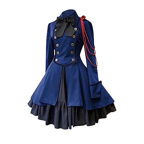 Gothic Kleidung Damen Vintage Steampunk Mittelalterlichen Ballkleid Cocktailkleid Renaissance Maxikleid Festkleid Halloween Plisseekleid Barockes Abendkleid Viktorianisches Kleid sale clearance von YAOJIWANG