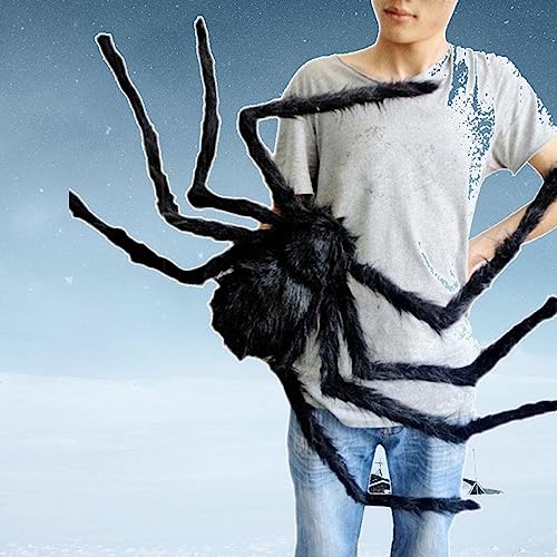 Haarige Spinne Halloween Simulation Skull Big Spider Plush Spider Ornament Realistische Große Spinnen-Requisiten Karneval oder Mottoparty, gruselige Partydeko Outdoor Dekorationen (125CM) von YAOJIWANG