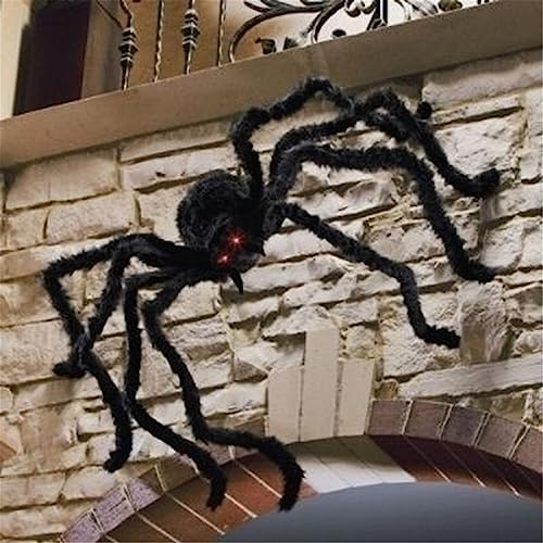 Haarige Spinne Halloween Simulation Skull Big Spider Plush Spider Ornament Realistische Große Spinnen-Requisiten Karneval oder Mottoparty, gruselige Partydeko Outdoor Dekorationen (200CM) von YAOJIWANG