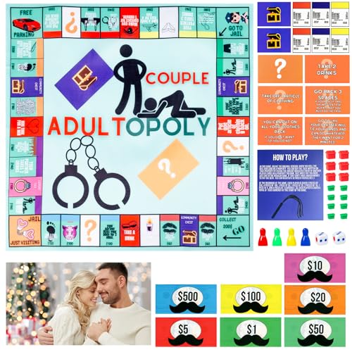 YAOZUP Couple Adult Opoly Board Game, Couple Date Night Games, Adultopoly Board Game,Couple Board Game Schlafzimmerspiele Gesprächskarten für Paare, Brettspiel-Requisiten zum Aufheizen der Gefühle von YAOZUP