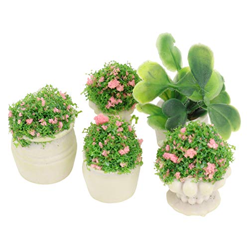 5Pcs Mini Puppenhaus Topfpflanzen Kleine Künstliche Pflanze Bonsai Gefälschte Pflanze in Vase Fee Garten Dekorationen Puppenhaus Pretend Spielen Spielzeug Micro Landschaft von YARNOW