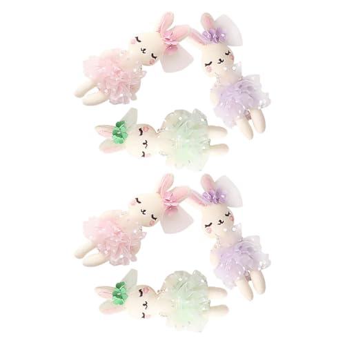 YARNOW 1 Satz Kaninchenpuppe Haar Stirnband Kleinkindspielzeug Haushalt Armbänder Miniaturkaninchen Hausmaske Stofftier Hase Handgemachter Hase Tierfiguren Polyester 6st von YARNOW