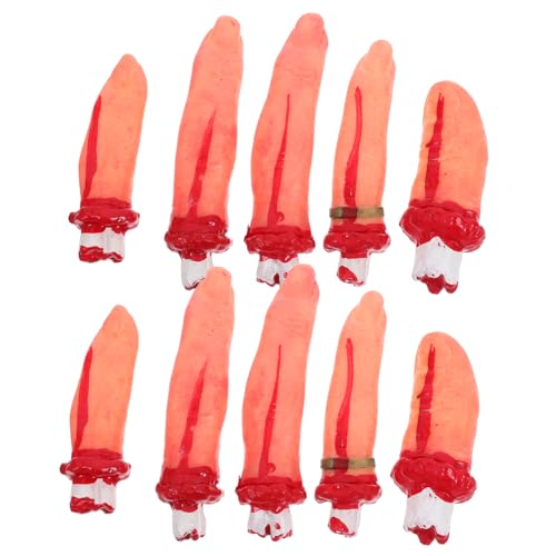 YARNOW 10 Stück Teiliges Halloween Deko Falsche Finger aus Sicherem Material Realistische Gruselige Requisiten für Spukhaus Party und Cosplay für Unheimliche Halloween YARNOW 10 Stück Teiliges Halloween Deko Falsche Finger aus Sicherem Material Realistische Gruselige Requisiten für Spukhaus Party und Cosplay für Unheimliche Halloween von YARNOW