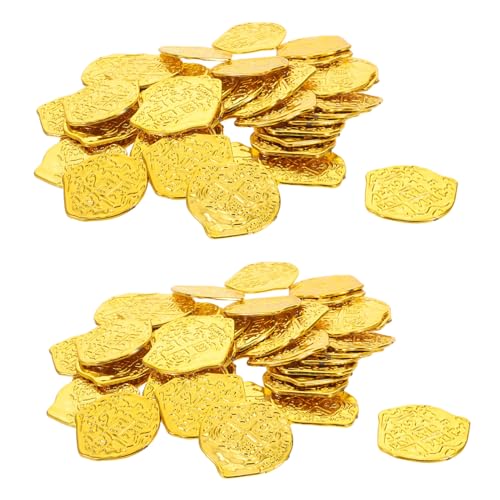 YARNOW 100 Stück Plastik Piratenmünzen Gold Fake Doubloons Spielgeld für Piratenparty Schatzsuche Klassenzimmer Belohnung Halloween Party Zubehör YARNOW 100 Stück Plastik Piratenmünzen Gold Fake Doubloons Spielgeld für Piratenparty Schatzsuche Klassenzimmer Belohnung Halloween Party Zubehör von YARNOW