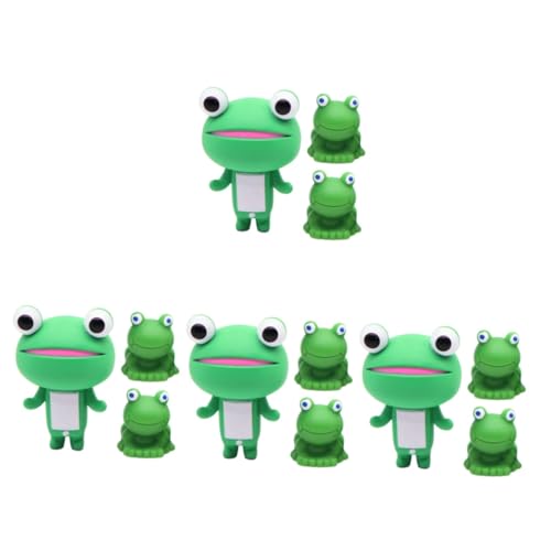 YARNOW 12 Sätze Froschminiatur Cute Decor miniaturfiguren Dekorative Froschfiguren Puppenhausdekoration Krabbe Babyspielzeug Wasserspielzeug Mini-Frösche Miniatur-Froschstatue Harz Green von YARNOW