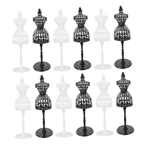 YARNOW 12 Stück Teiliges Mini Puppen kleiderbügel Realistische Miniatur kleiderständer für Puppenhaus Leichte Detailgetreue Dress Formen in Schwarz und Weiß für Puppenkleidung und YARNOW 12 Stück Teiliges Mini Puppen kleiderbügel Realistische Miniatur kleiderständer für Puppenhaus Leichte Detailgetreue Dress Formen in Schwarz und Weiß für Puppenkleidung und von YARNOW
