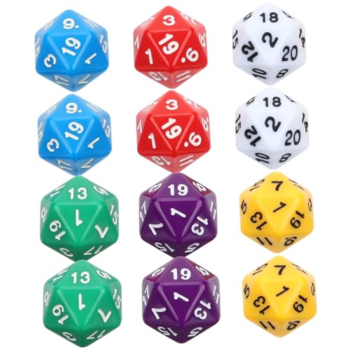 YARNOW 12 Stück Teiliges Seitiges Acrylwürfel Bunte Spielwürfel mit Großen Zahlen für Rollenspiele Matheunterricht und Brettspiele Vielseitige Würfel für Tisch und Kartenspiele YARNOW 12 Stück Teiliges Seitiges Acrylwürfel Bunte Spielwürfel mit Großen Zahlen für Rollenspiele Matheunterricht und Brettspiele Vielseitige Würfel für Tisch und Kartenspiele von YARNOW