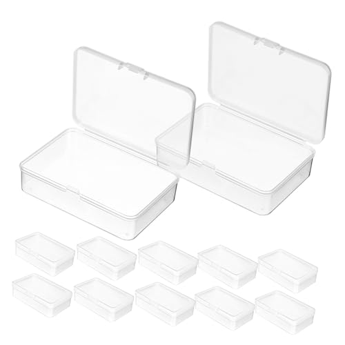 YARNOW 12Er Boxen Hochtransparente Kunststoffbox Kartenspeicher-Organizer Kartenaufbewahrungsregal Transparente Schließbare Spielkarten Teilekisten von YARNOW