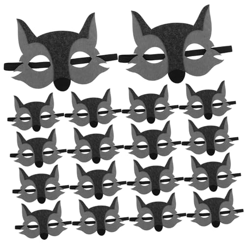 YARNOW 15 Stück Teiliges Wolf Kostüm Masken Atmungsaktive Wiederverwendbare Tiergesichtsmasken aus Vliesstoff Elastisch Passend für Halloween Cosplay Schulaufführungen Party YARNOW 15 Stück Teiliges Wolf Kostüm Masken Atmungsaktive Wiederverwendbare Tiergesichtsmasken aus Vliesstoff Elastisch Passend für Halloween Cosplay Schulaufführungen Party von YARNOW