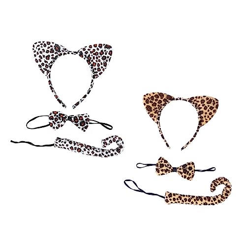 YARNOW 2 Sätze Kinderkostüm Katzenohren Stirnband mit Leopardenmuster Waschbar und Langlebig Niedliches Tier Cosplay für Karneval Party und Bühnenauftritte Geeignet für Mädchen und YARNOW 2 Sätze Kinderkostüm Katzenohren Stirnband mit Leopardenmuster Waschbar und Langlebig Niedliches Tier Cosplay für Karneval Party und Bühnenauftritte Geeignet für Mädchen und von YARNOW