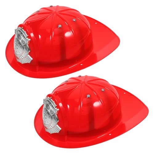 YARNOW 2 Stück Feuerwehrhelm Rot Kunststoff Feuerwehrmann Kostüm Zubehör für Jungen Mädchen Rollenspiel Karneval Halloween Verkleidung Feuerwehrparty YARNOW 2 Stück Feuerwehrhelm Rot Kunststoff Feuerwehrmann Kostüm Zubehör für Jungen Mädchen Rollenspiel Karneval Halloween Verkleidung Feuerwehrparty von YARNOW