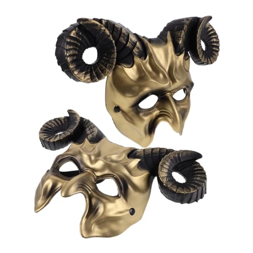 YARNOW 2 Stück Teiliges Teufelshorn Maske Halloween Halbgesichts Maske mit Atmungsaktivem Design Leichte Animal Cosplay Masquerade für Erwachsene Vielseitig für Festival und Kostümparty YARNOW 2 Stück Teiliges Teufelshorn Maske Halloween Halbgesichts Maske mit Atmungsaktivem Design Leichte Animal Cosplay Masquerade für Erwachsene Vielseitig für Festival und Kostümparty von YARNOW